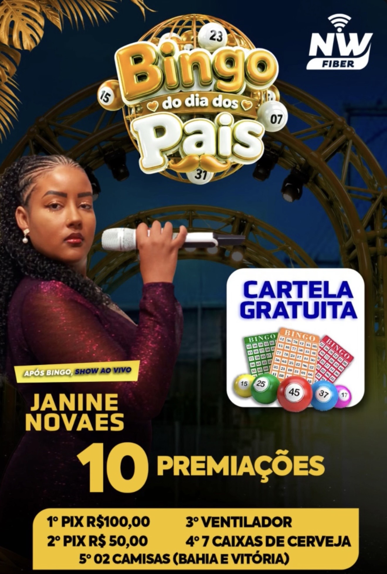 Bingo do Dia dos Pais promete animação, prêmios e show ao vivo neste domingo em Madre de Deus